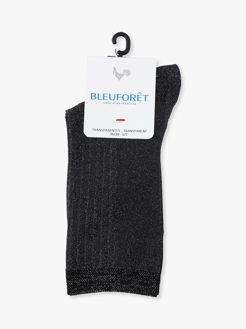 リブ シースルー ソックス 詳細画像 black 2