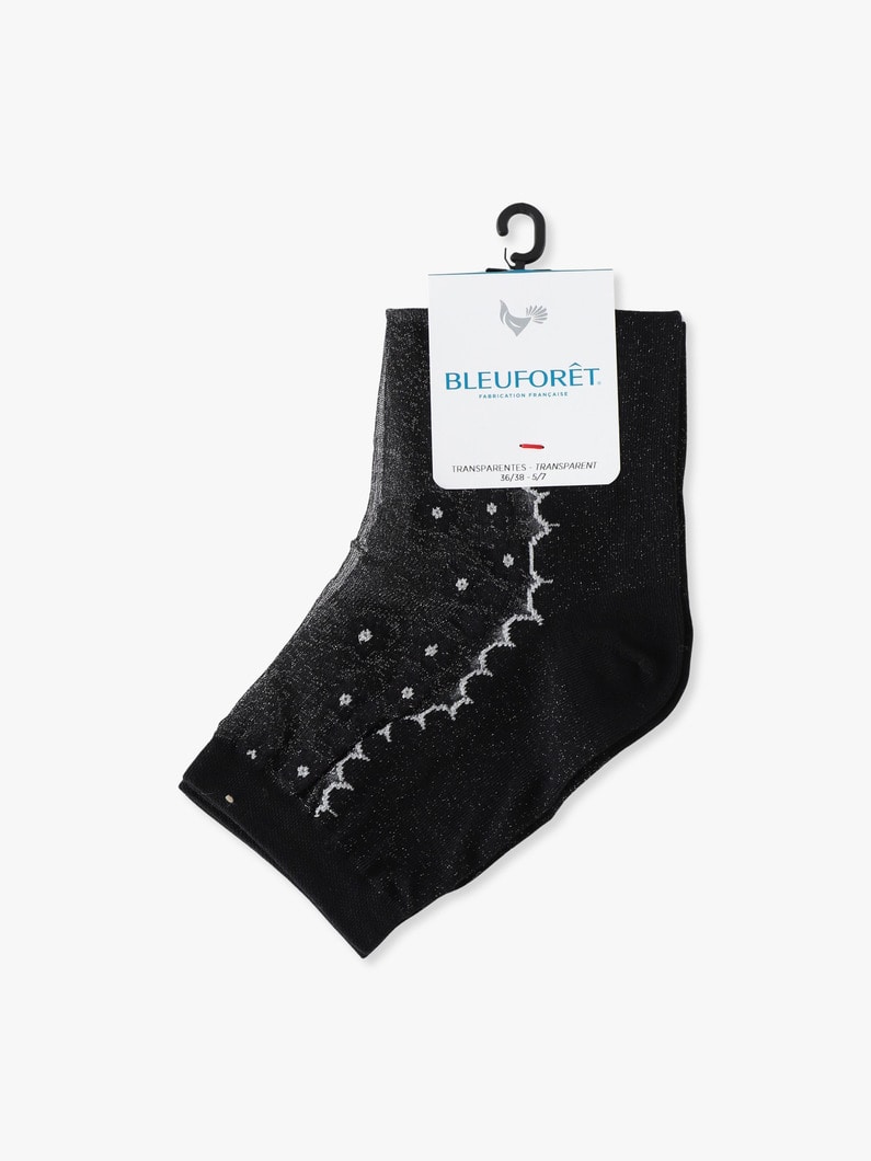 スモールフラワー シースルー ソックス 詳細画像 black 2