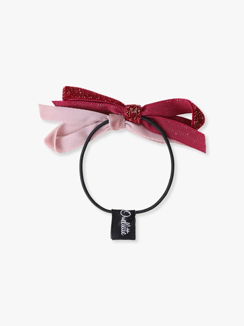 スパークル ツートーンベルベット ボウ ヘアタイ 詳細画像 burgundy 1