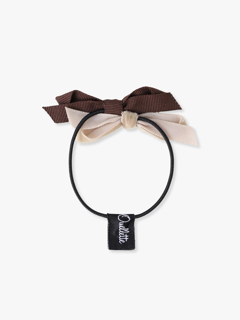 ダブルボウ バイカラー ヘアタイ 詳細画像 navy 1