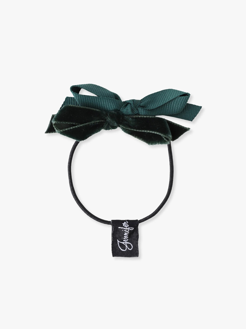 ダブルボウ バイカラー ヘアタイ 詳細画像 dark green