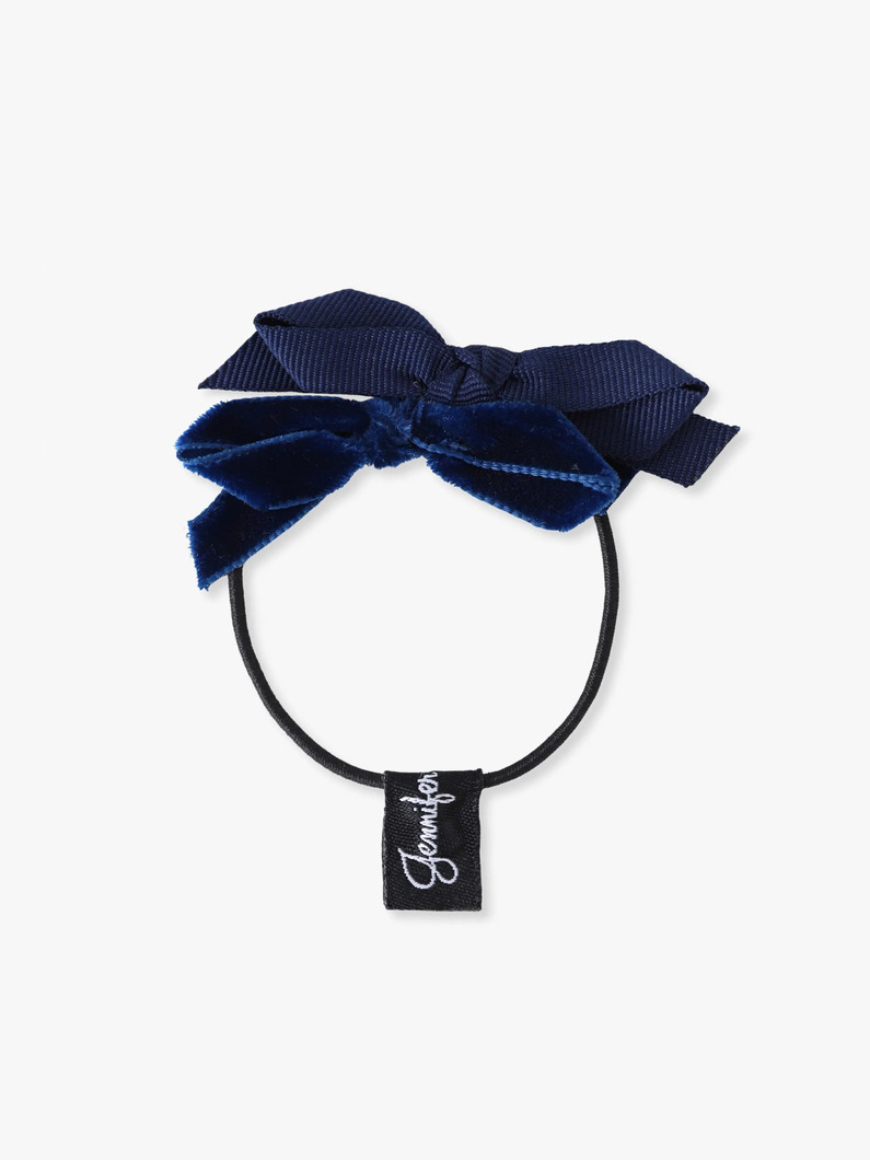 ダブルボウ バイカラー ヘアタイ 詳細画像 navy 1