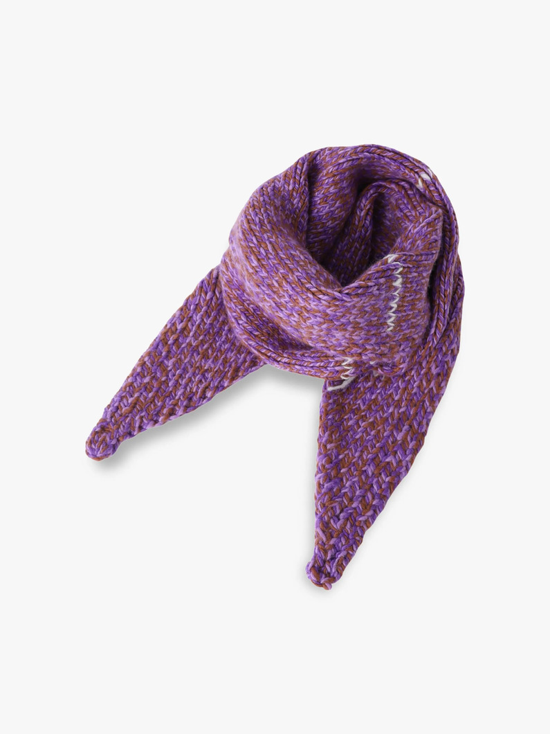 カシミア ハンドステッチ トライアングル ニットスカーフ 詳細画像 purple 1