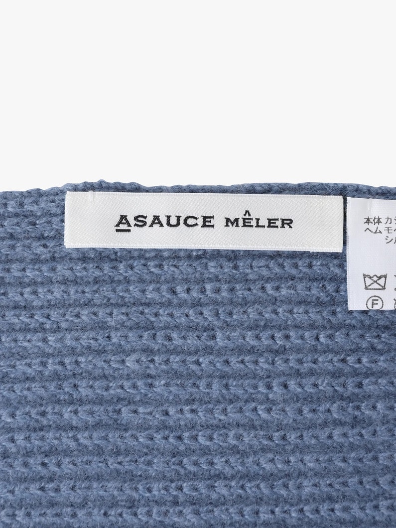 ミドルゲージ カシミア ニットストール 詳細画像 ivory 2