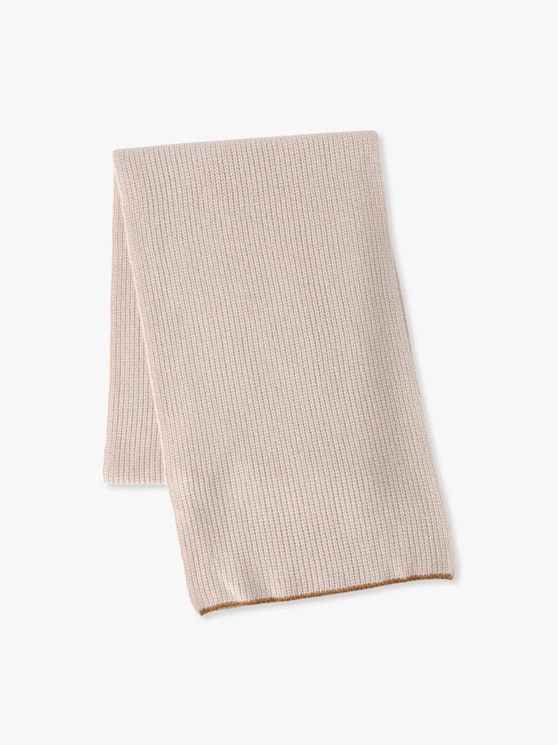 ミドルゲージ カシミア ニットストール 詳細画像 ivory 1