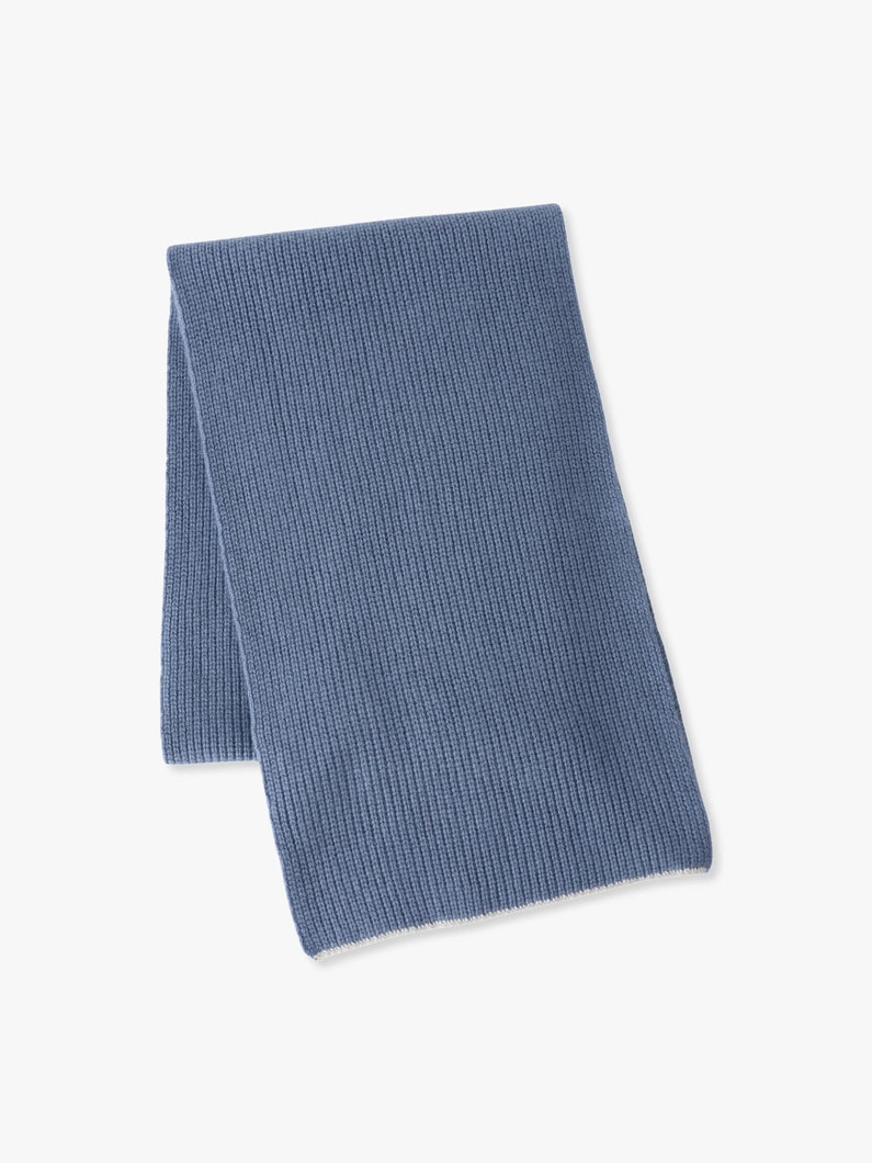 ミドルゲージ カシミア ニットストール 詳細画像 blue