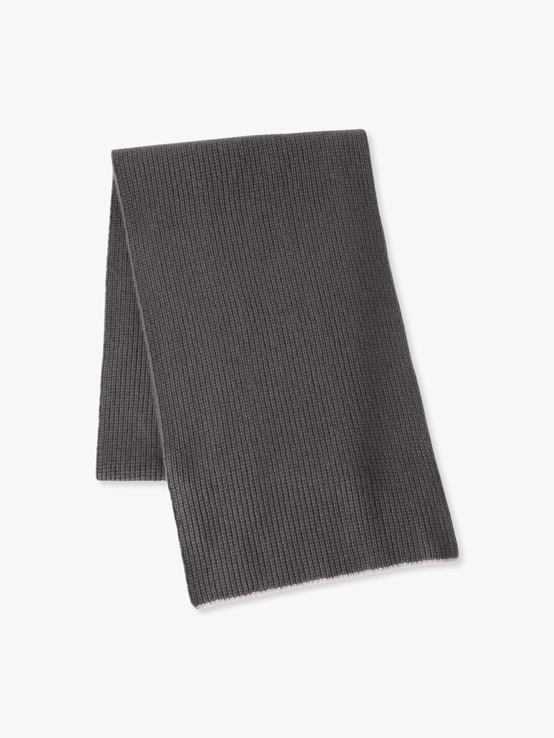 ミドルゲージ カシミア ニットストール 詳細画像 gray