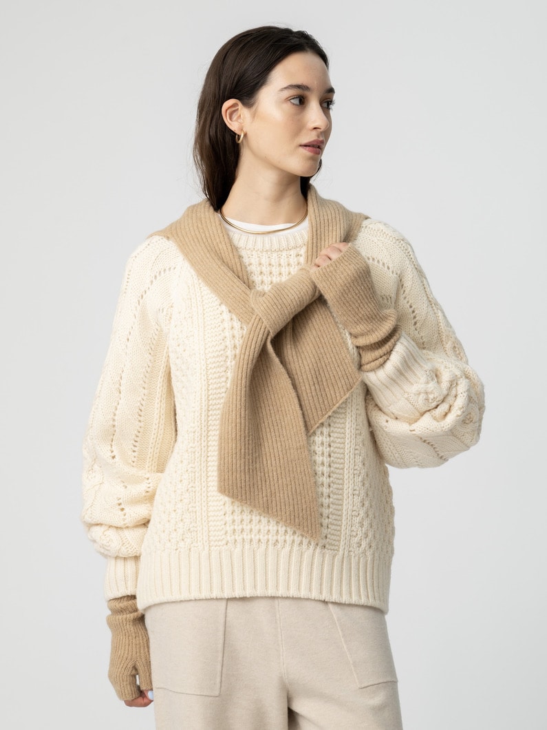 ニット グローブ 詳細画像 beige 3