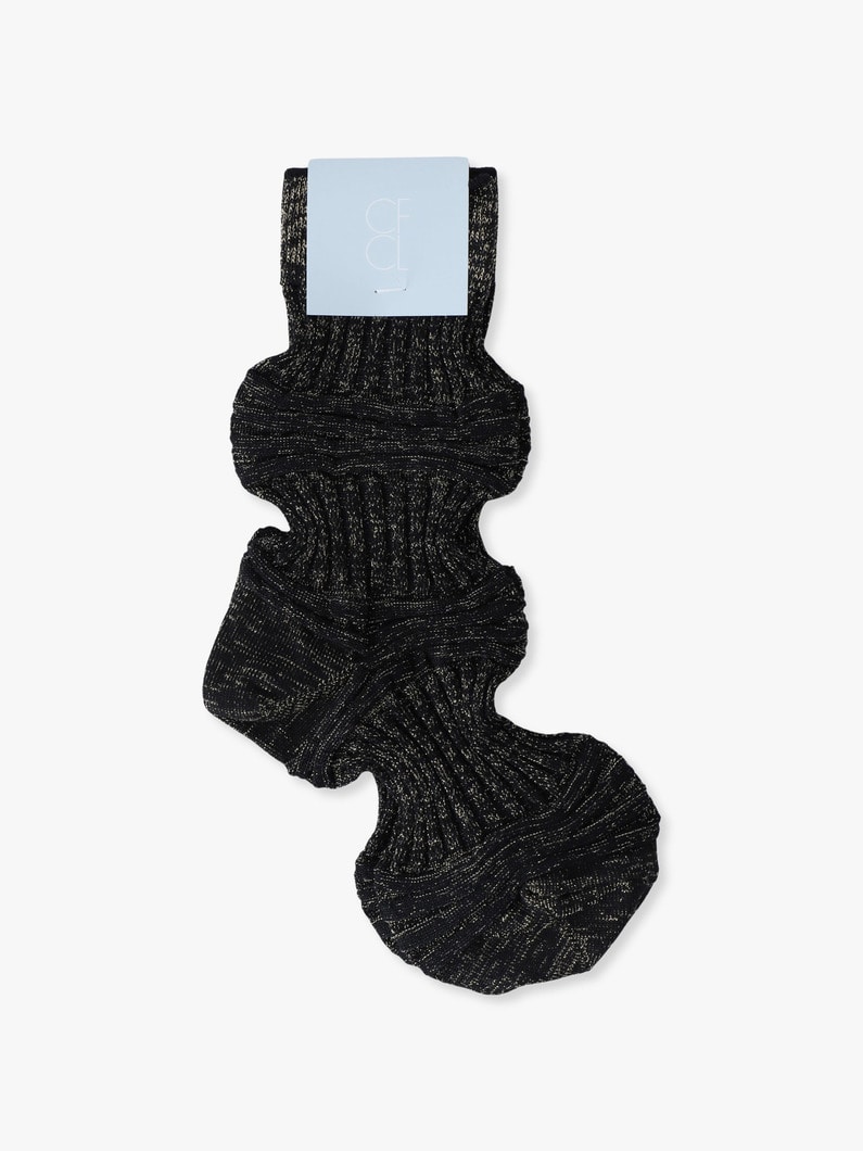 ガーター リブ グリッター ソックス 詳細画像 black 1