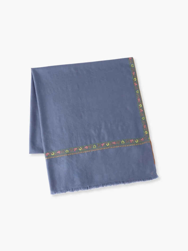 ワーダー ハシヤ エンブロイダリー ショール（ブルー） 詳細画像 blue 1