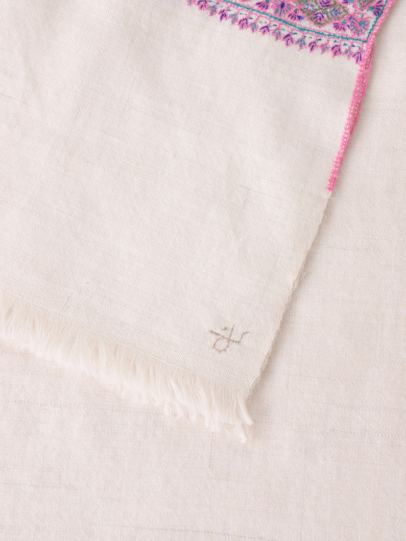 ビエナ ハシヤ ブーティ エンブロイダリー ショール（アイボリー） 詳細画像 ivory 1