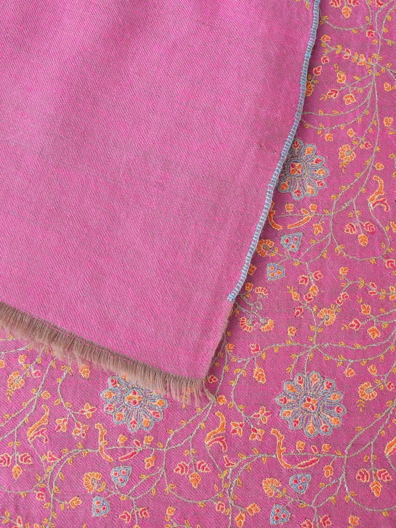 アクシ ジャ―ルダー エンブロイダリー ショール（ピンク） 詳細画像 pink 1