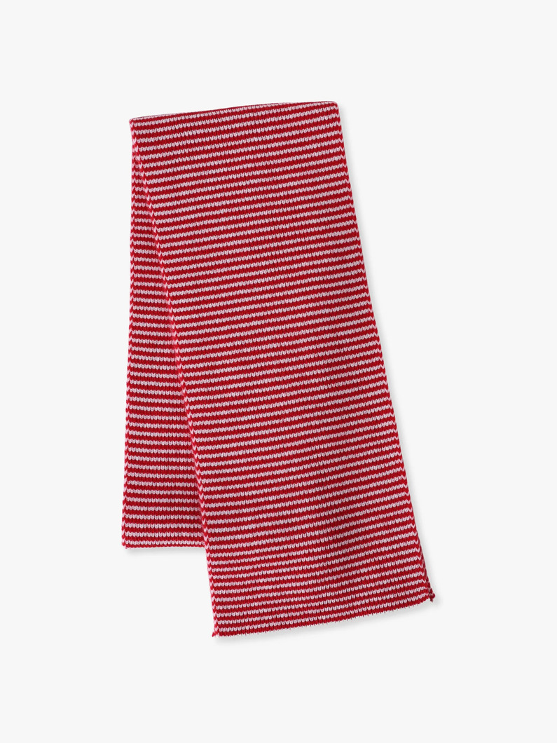 ストライプ ニットストール（レッド＆ホワイト） 詳細画像 red 1