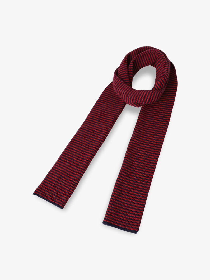 ストライプ ニットストール（レッド＆ネイビー） 詳細画像 other 1