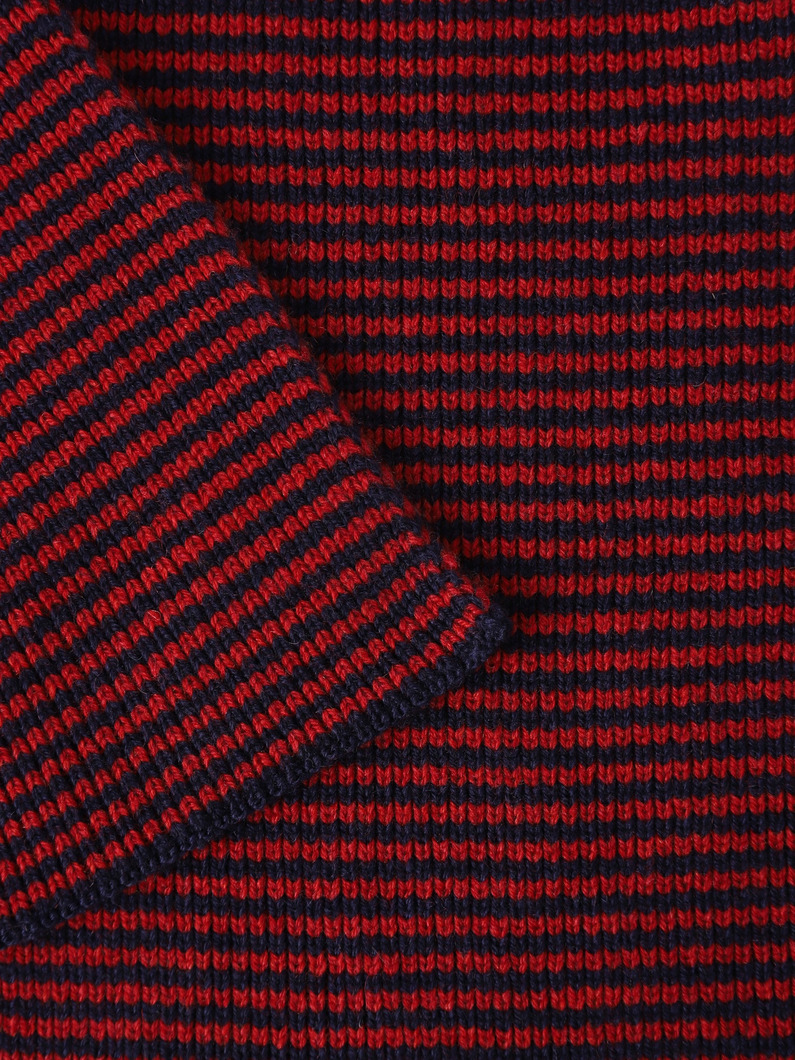 ストライプ ニットストール（レッド＆ネイビー） 詳細画像 other 2