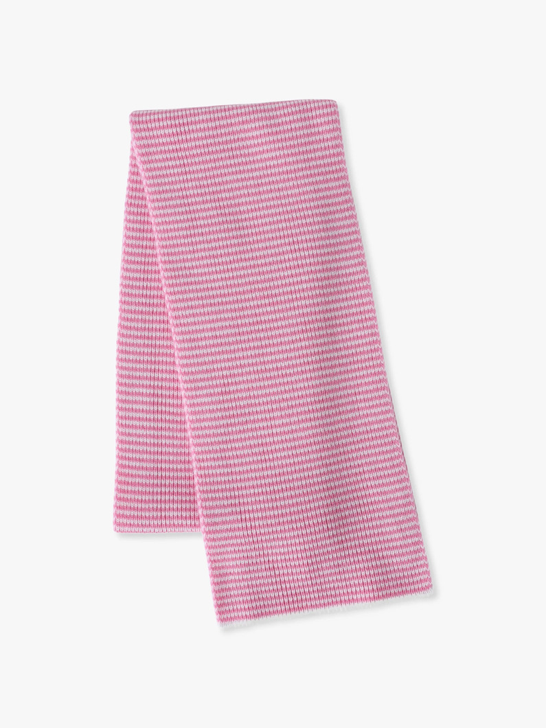 ストライプ ニットストール（ピンク＆ホワイト） 詳細画像 pink 1
