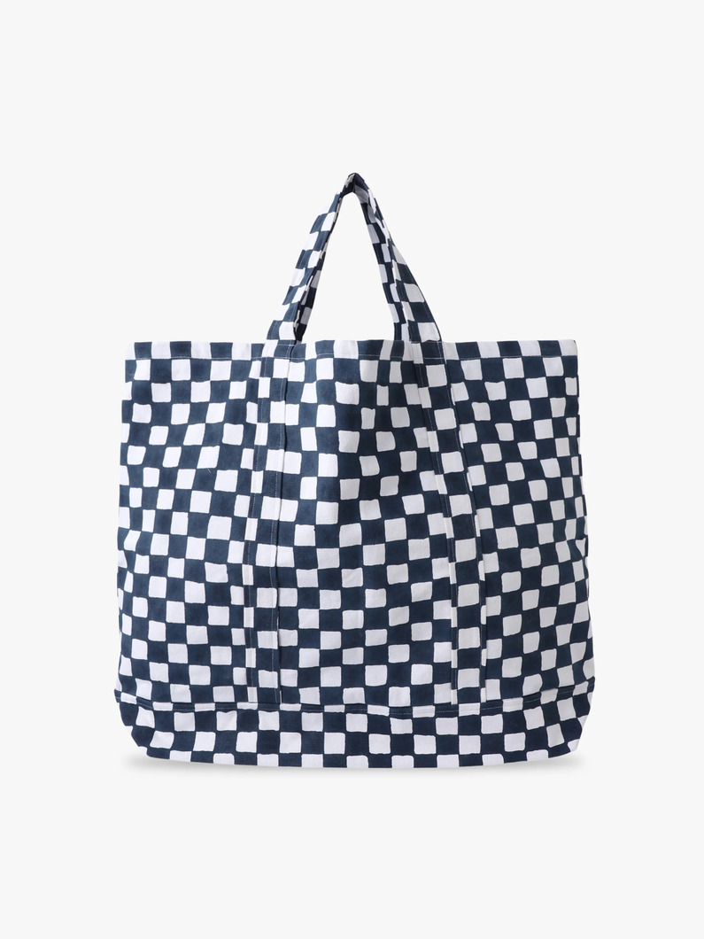 ブロックチェック オーバーサイズトートバッグ 詳細画像 black 1