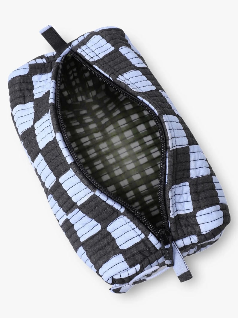 ブロックプリント メイクアップポーチ（S） 詳細画像 blue 3