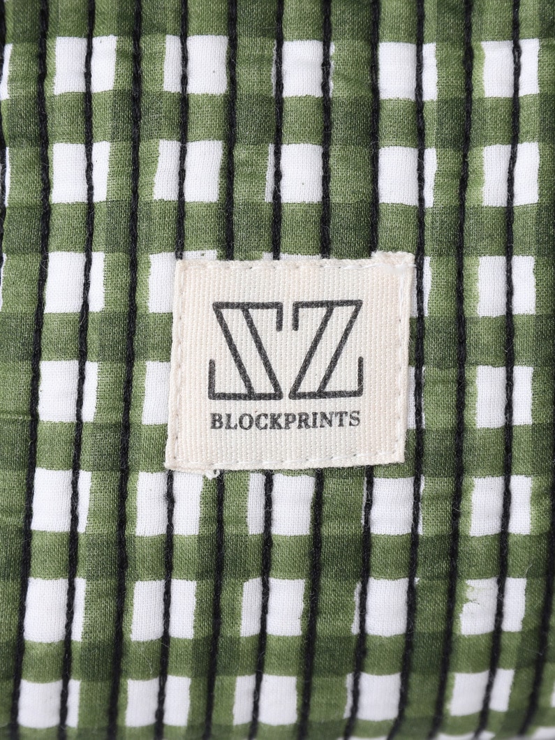 ブロックプリント メイクアップポーチ（S） 詳細画像 blue 4