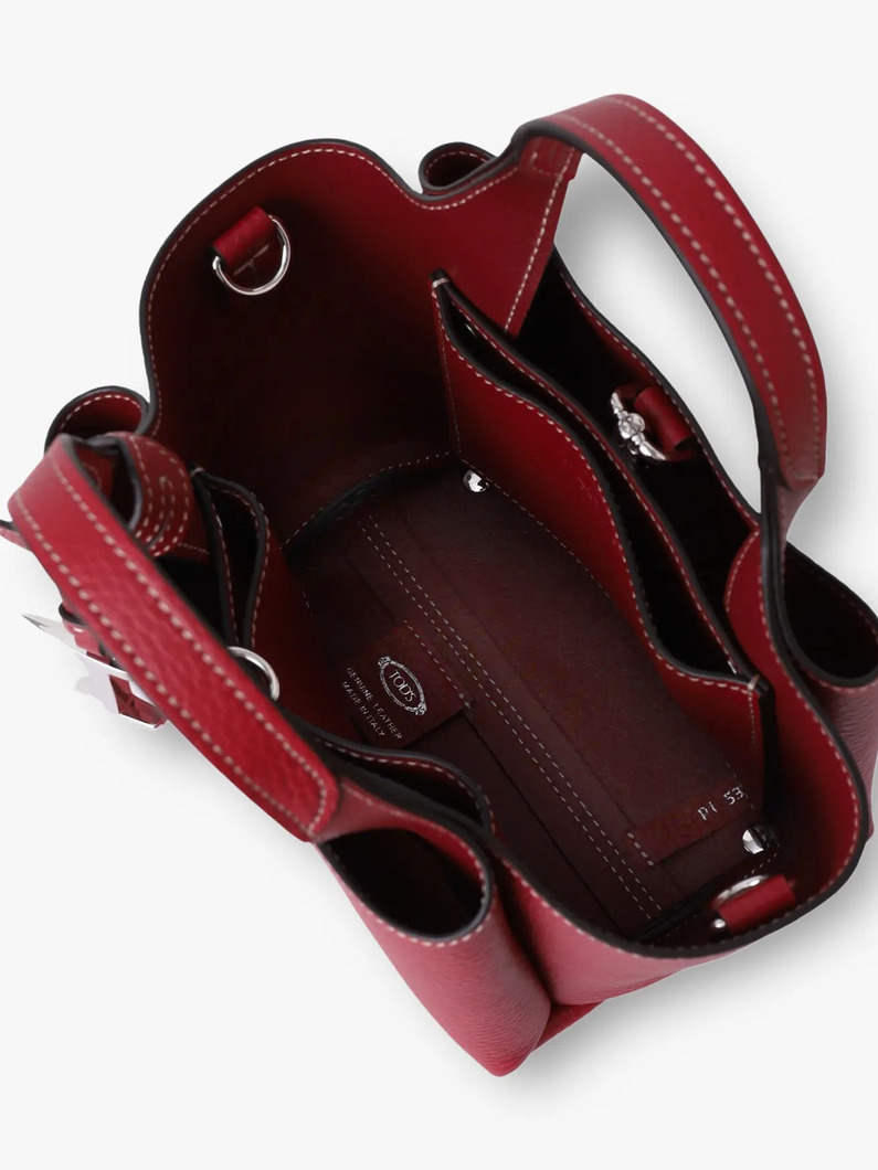 レザーバッグ マイクロ（キャメル/バーガンディー） 詳細画像 burgundy 5