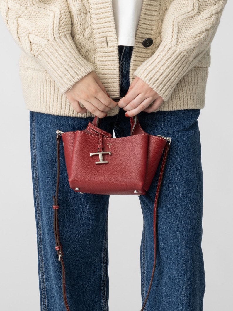 レザーバッグ マイクロ（キャメル/バーガンディー） 詳細画像 burgundy 2