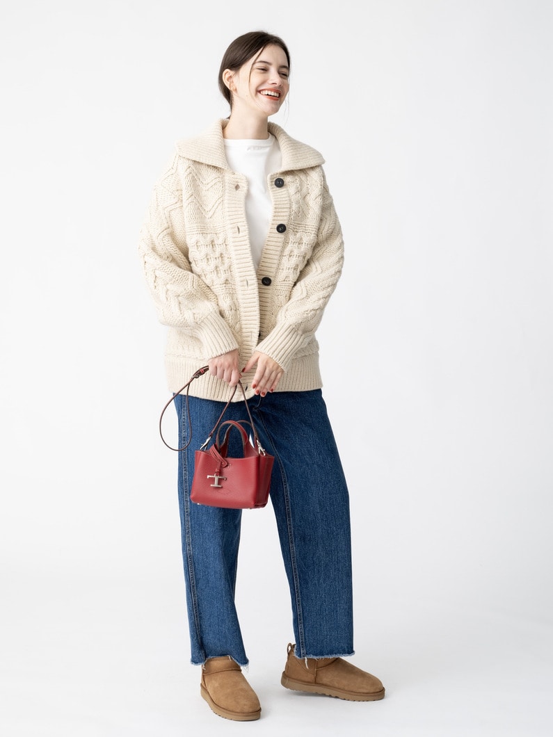 レザーバッグ マイクロ（キャメル/バーガンディー） 詳細画像 burgundy 4