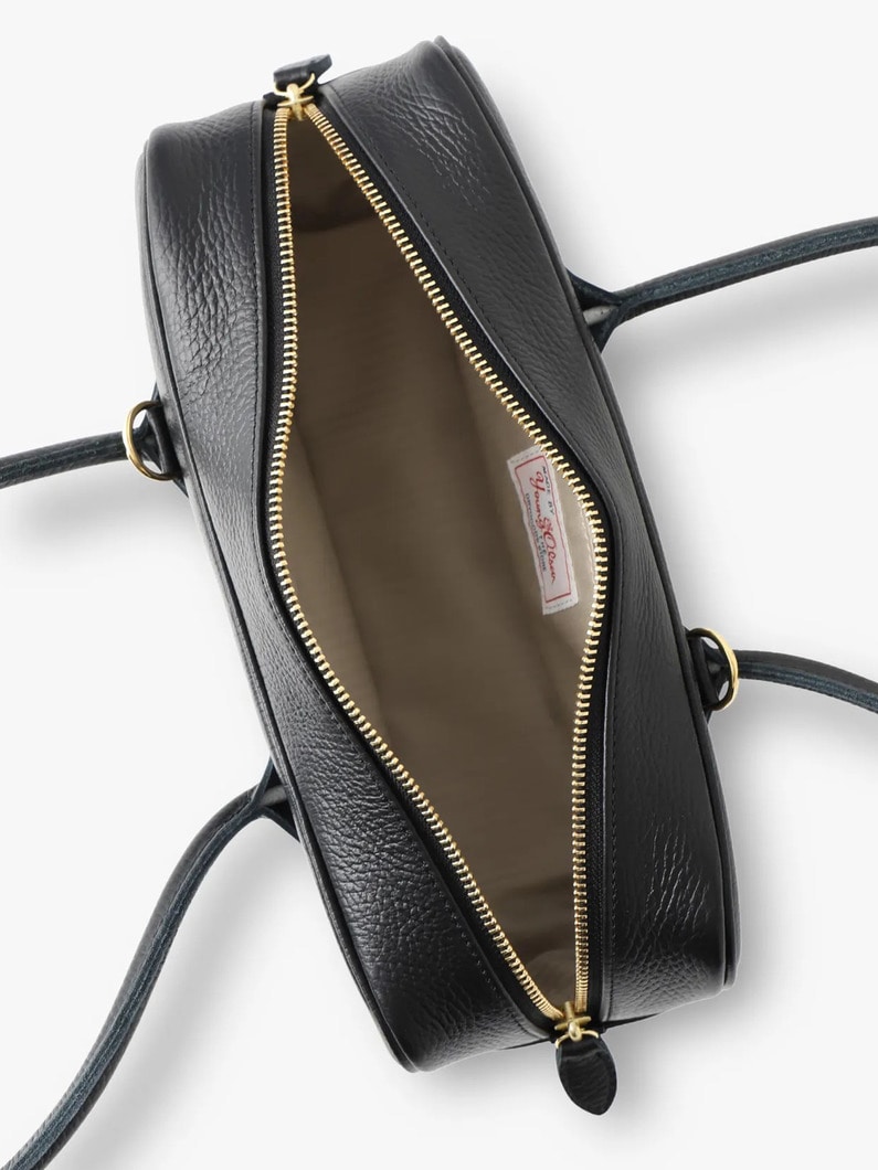 エンボスドレザー スチューデント ワイド ボストンバッグ S（ブラック/ブラウン） 詳細画像 brown 4