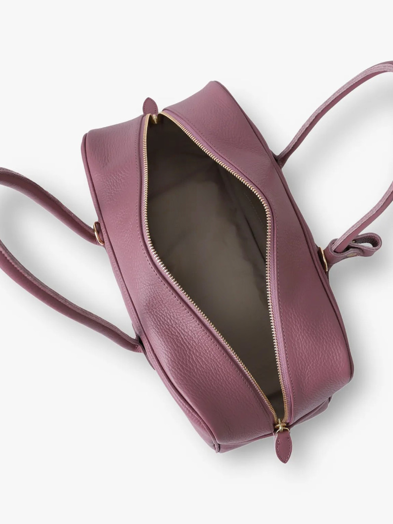 エンボスドレザー スチューデント ワイド ボストンバッグ M（グレージュ/ベージュ/ラベンダー） 詳細画像 lavender 4