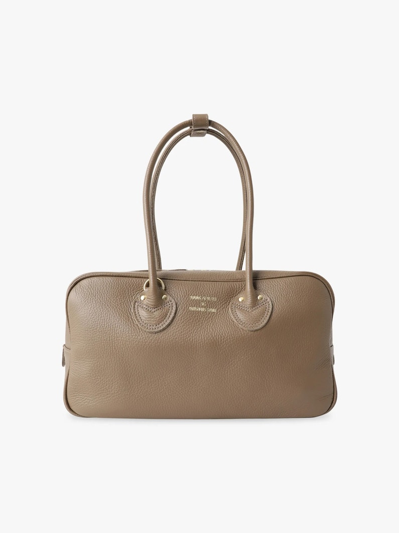 エンボスドレザー スチューデント ワイド ボストンバッグ M（グレージュ/ベージュ/ラベンダー） 詳細画像 greige