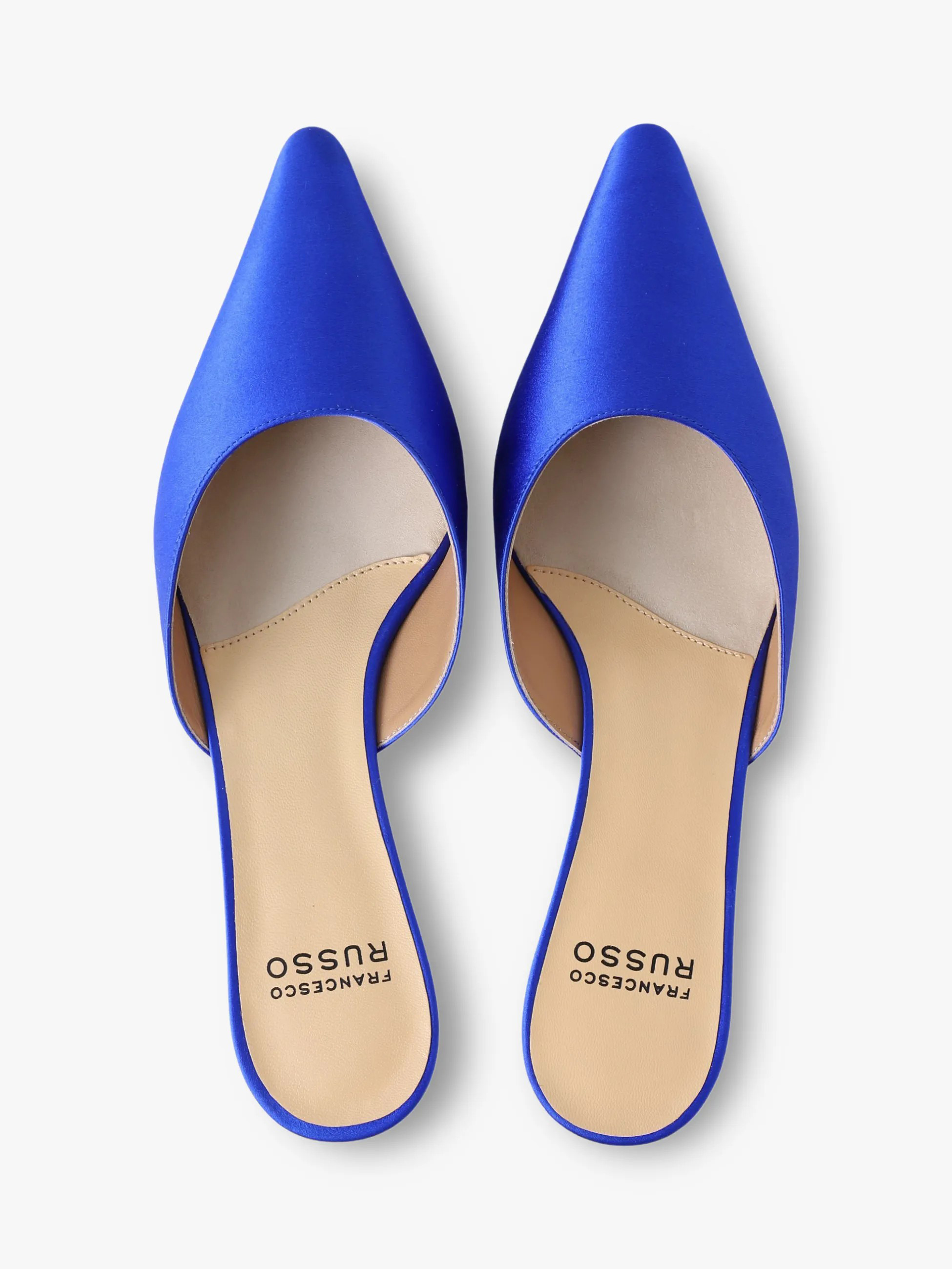 キトゥンヒール ミュール（ブルー）｜Francesco Russo