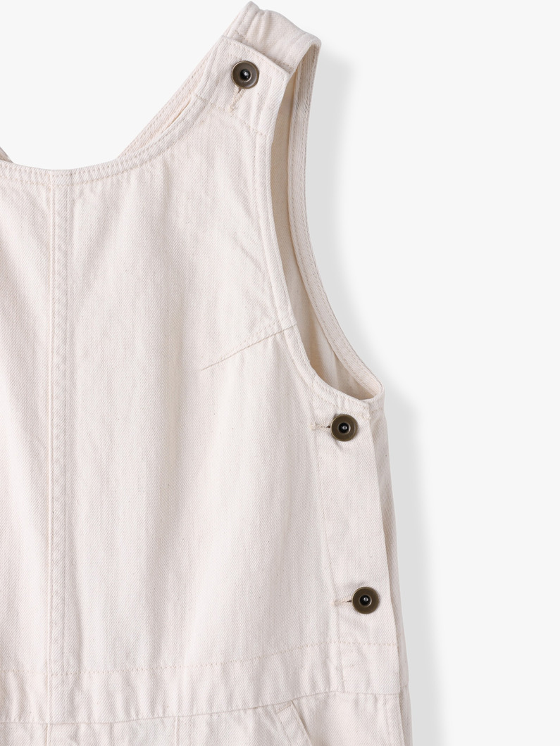 デニムオーバーオール（ホワイト/ブラック） 詳細画像 white 2