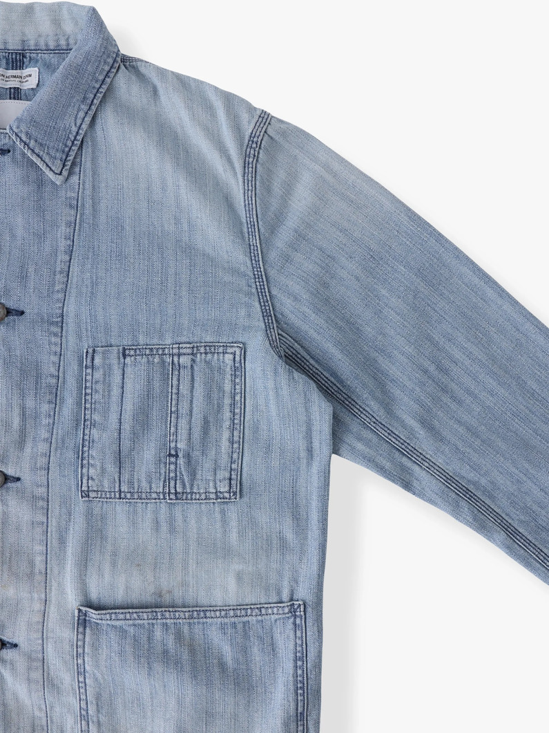 ヘリンボーンデニム カバードジャケット 詳細画像 blue 2