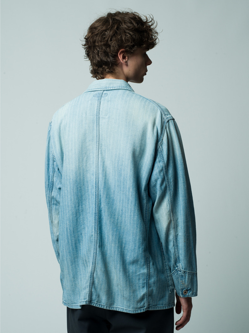 ヘリンボーンデニム カバードジャケット 詳細画像 blue 2