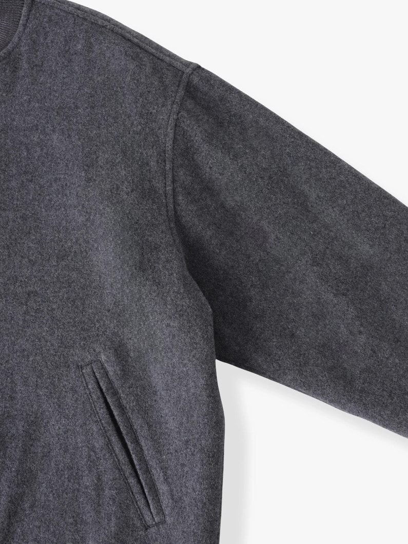 ウールメルトン スタジアムジャケット 詳細画像 navy 2