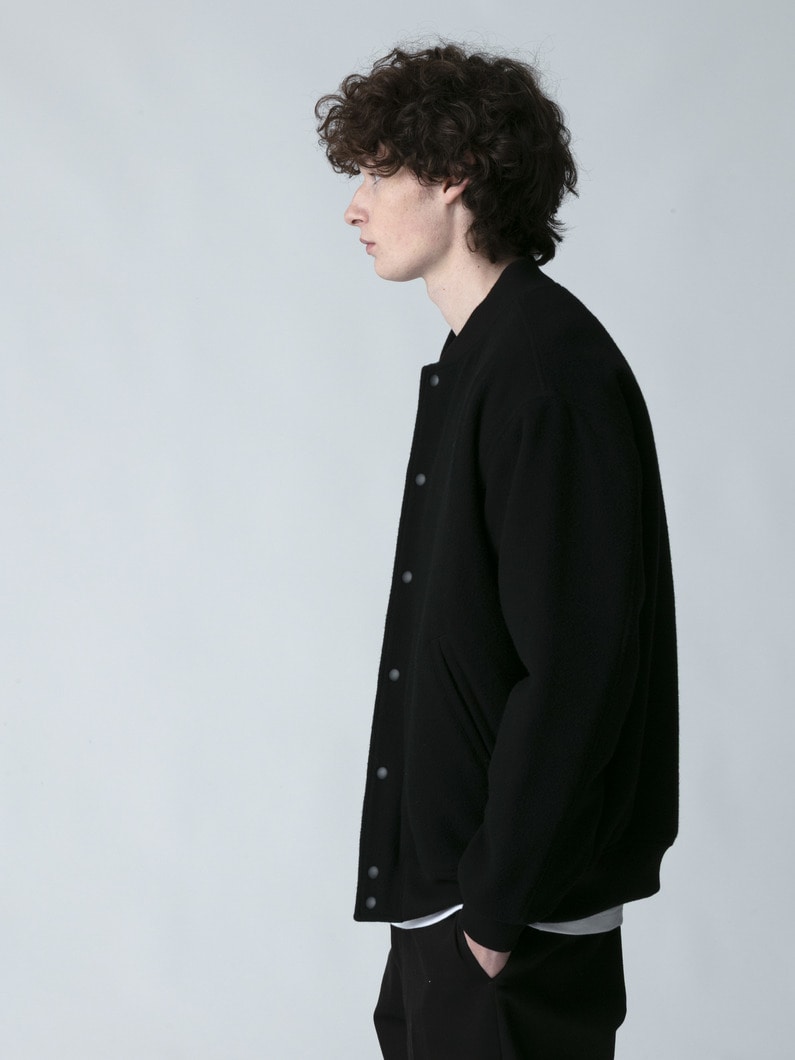 ウールメルトン スタジアムジャケット 詳細画像 black 2