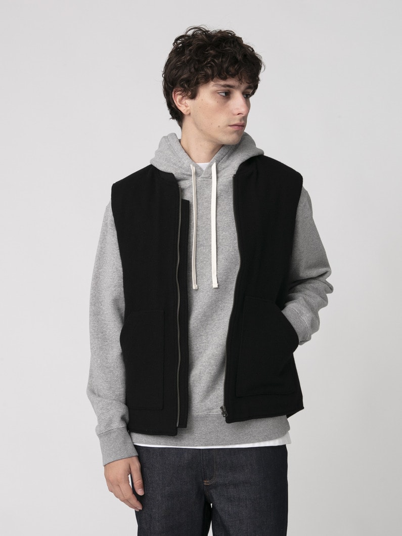 リサイクルウール ワークベスト 詳細画像 black