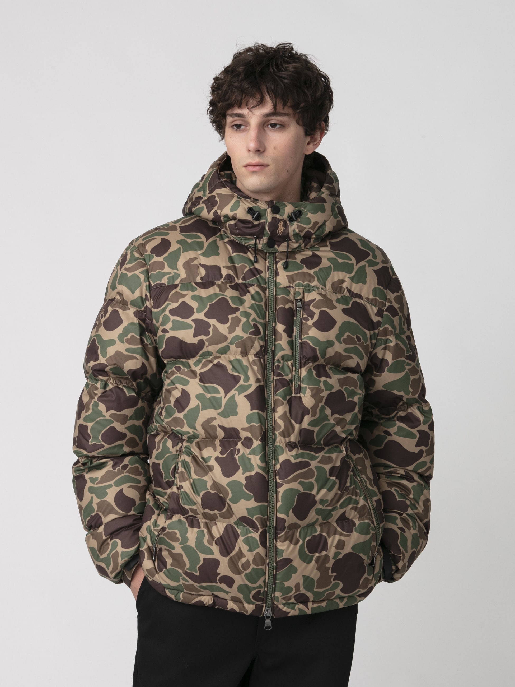 POLO RALPH LAUREN◆ダウンジャケット/M/ポリエステル/GRN/MNBLOTWM5E00009 POLO RALPH LAUREN ダウンジャケット ダウン テクスチャード リップス