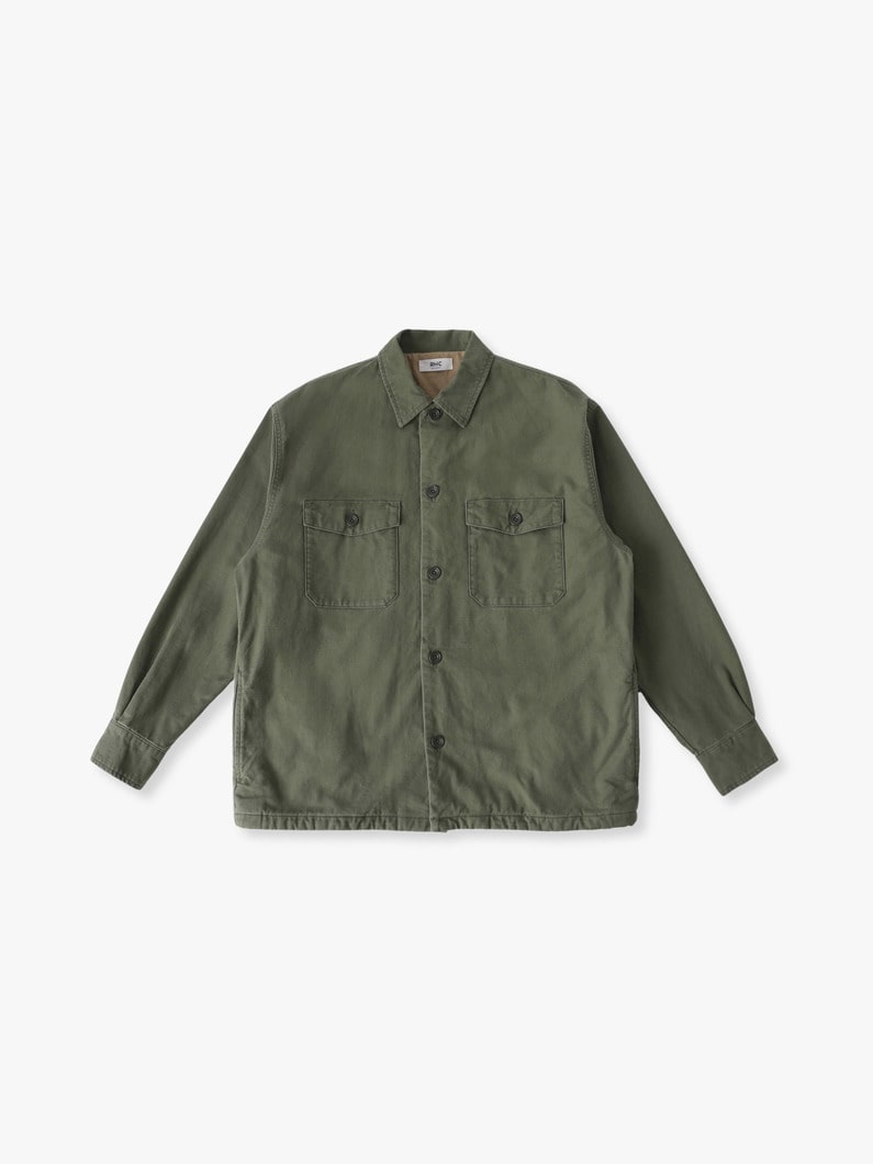 サージ ミリタリー シャツジャケット 詳細画像 olive