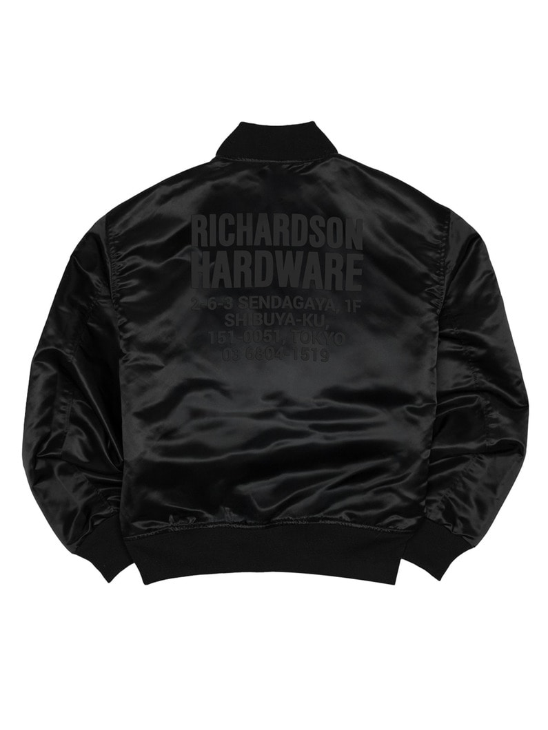 サテン ボンバージャケット 詳細画像 black 2