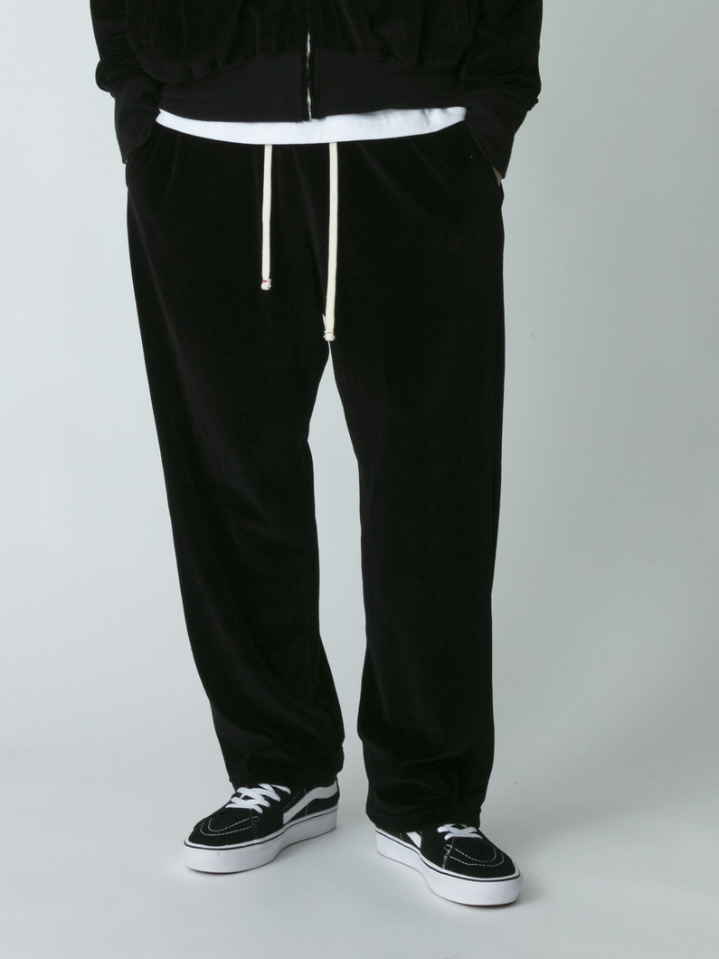 ベロア リラックスフィット パンツ 詳細画像 black 1