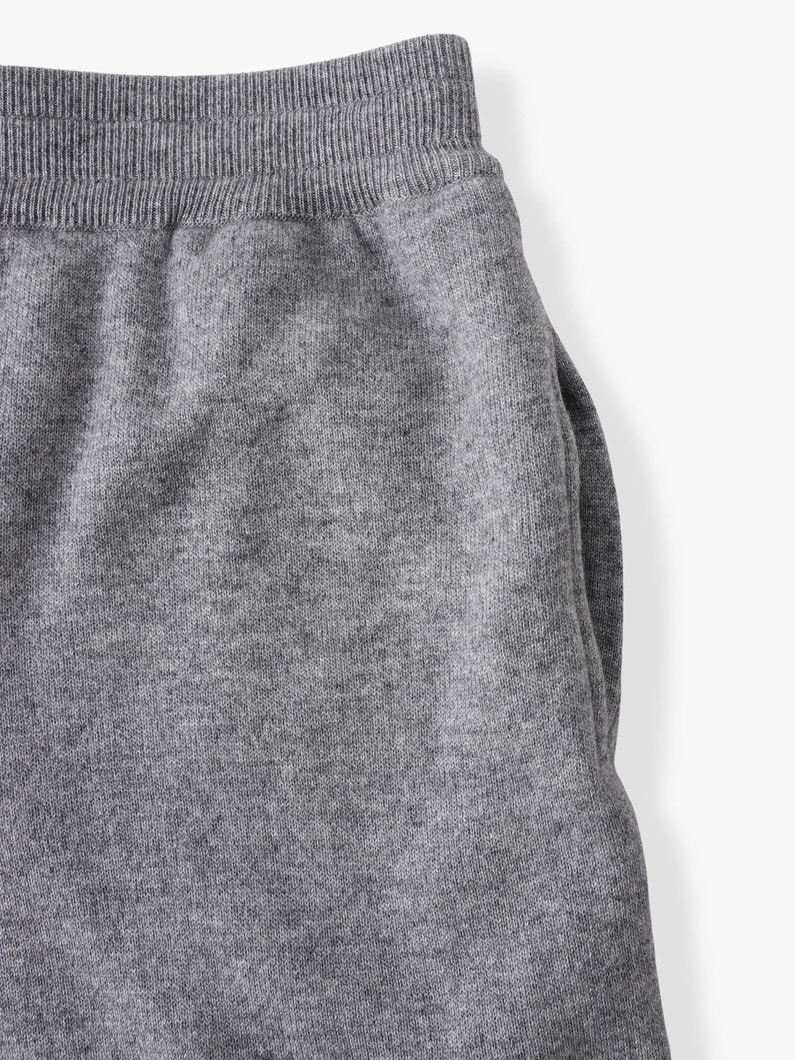 カシミア シルク パイルライニング ニットパンツ 詳細画像 top gray 3