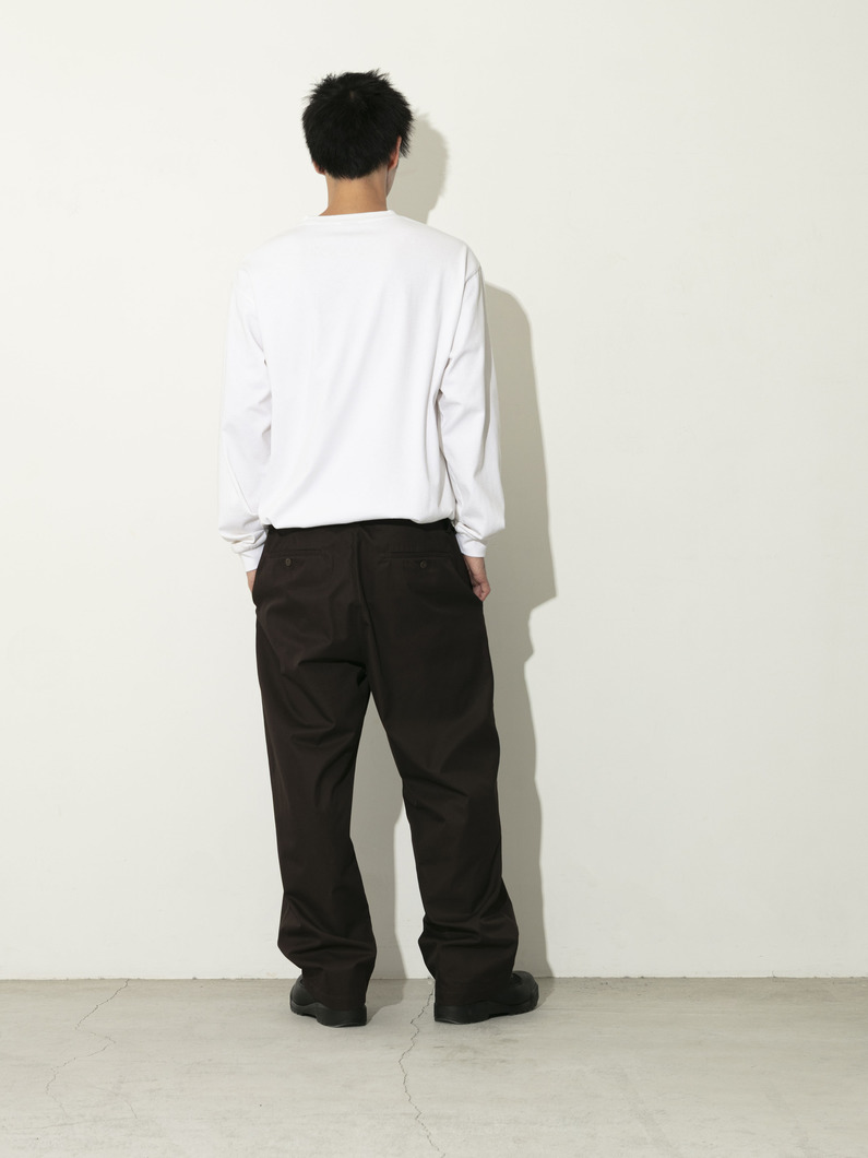 コットンギャバジン パンツ 詳細画像 brown 3