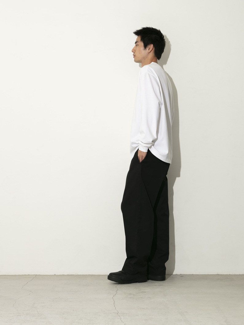 コットンギャバジン パンツ 詳細画像 black 2