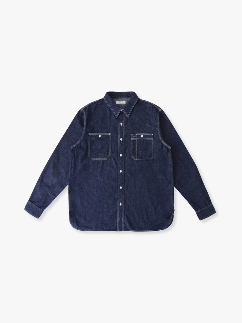 デニム ワークシャツ 詳細画像 indigo 4