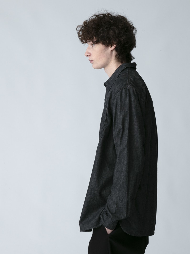 デニム ワークシャツ 詳細画像 black 2