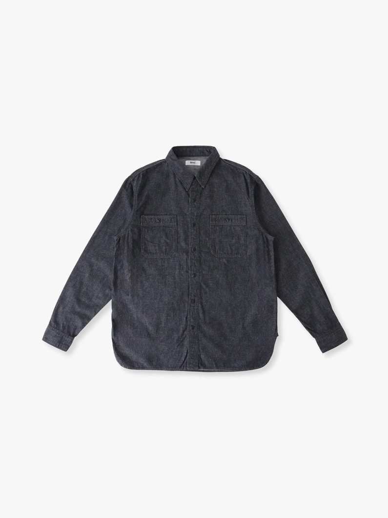 デニム ワークシャツ 詳細画像 black 4
