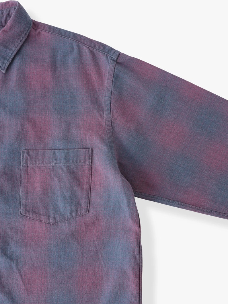 トップス Ron Herman Indigo Ombre Checked Shirt Ron Herman Indigo Ombre Checked Shirt