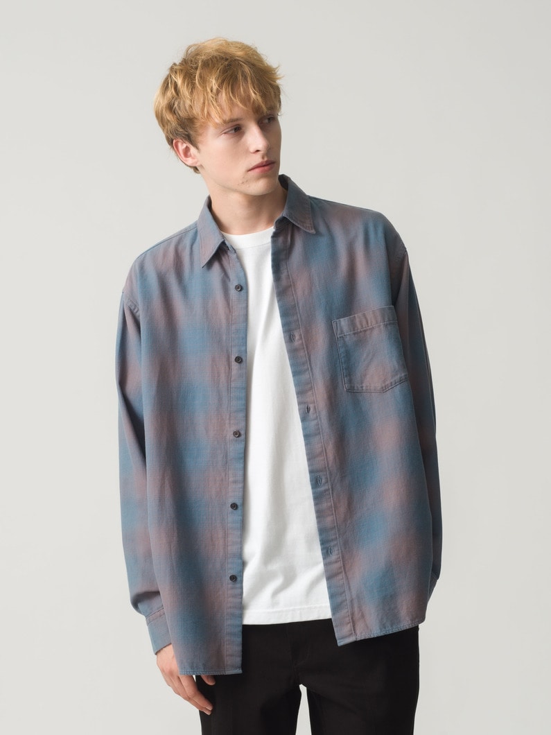 インディゴ オンブレツイル チェックシャツ｜RHC(アールエイチシー