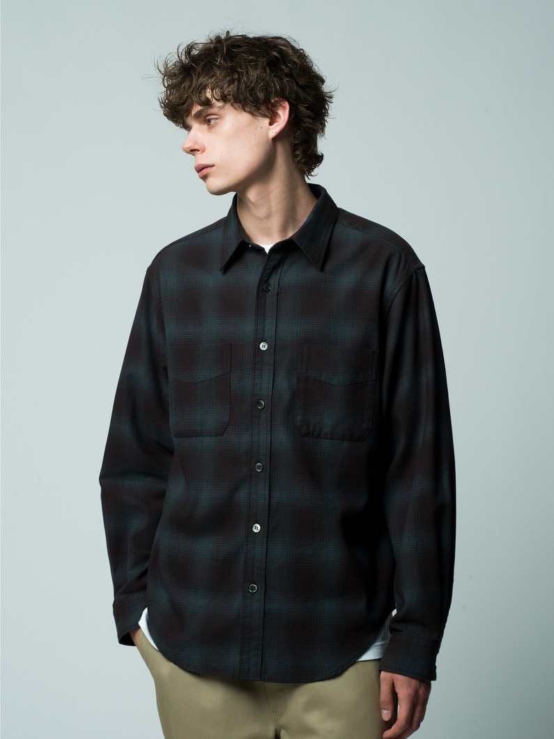 Ron Herman チェック柄 長袖シャツ Mサイズ Ron Herman 「Ron Herman」 チェック柄長袖シャツ S グリーン