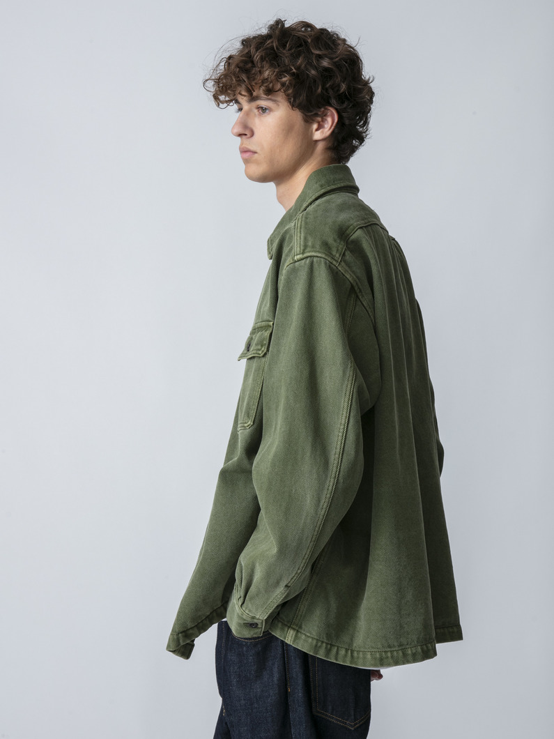 オーガニックコットン ドリルシャツ 詳細画像 olive 2